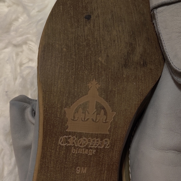 Cromn Vintage Leather Boots Size 9 Grey - Picture 3 of 3